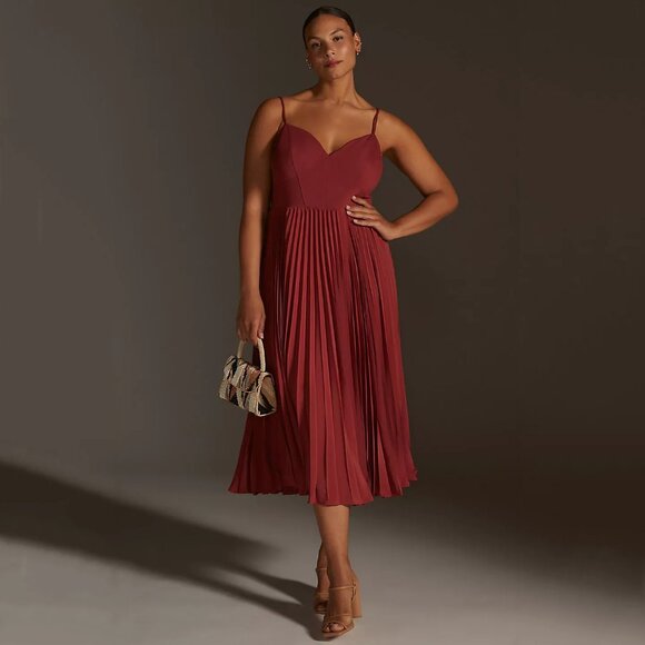 Anthropologie Dresses & Skirts - By Anthropologie Sweetheart Bodice Midi Dress in Red - NWT sz XL